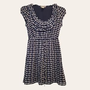 Fishbowl ruffle neckline cap sleeve dress